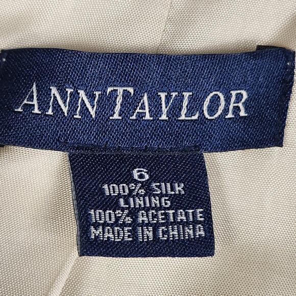 Ann Taylor 100% Cream Silk Sleeveless Vintage Dress & Coat Set  Women’s Size 6 - Picture 7 of 16